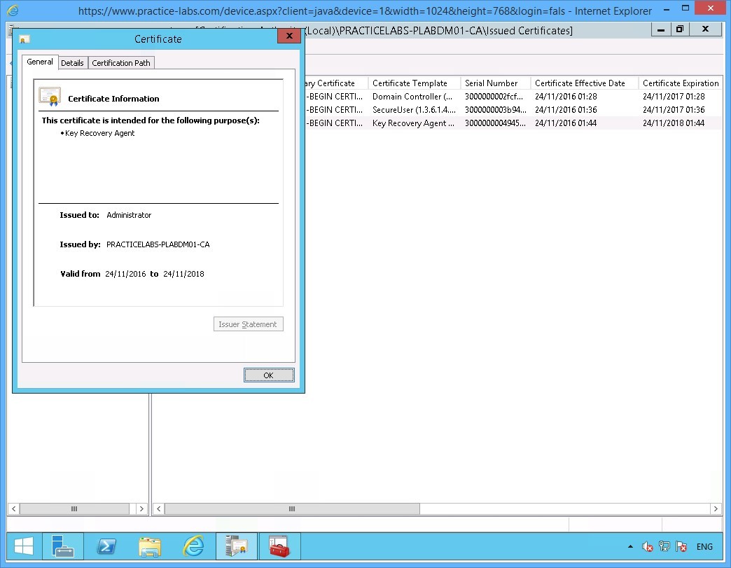 Practice Labs screenshot.